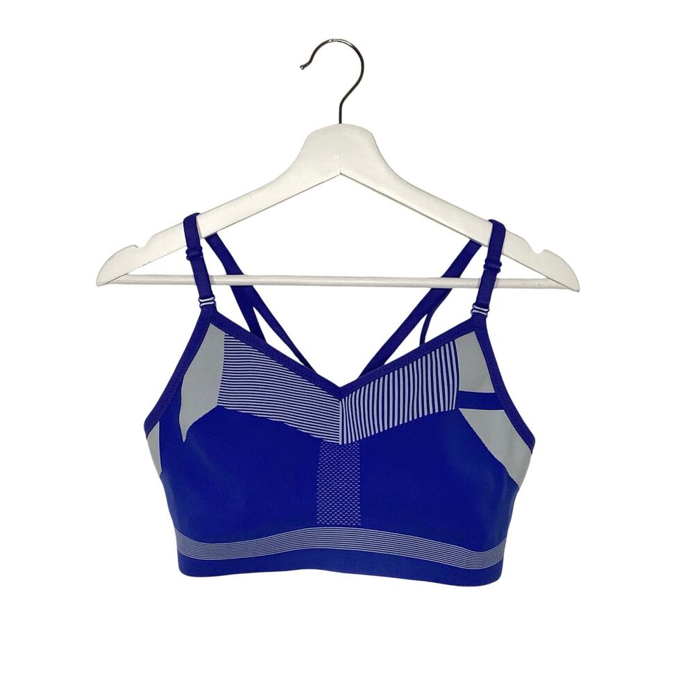 Nike Fly Knit Indy Hyper Royal Blue Gray Sports Bra Large